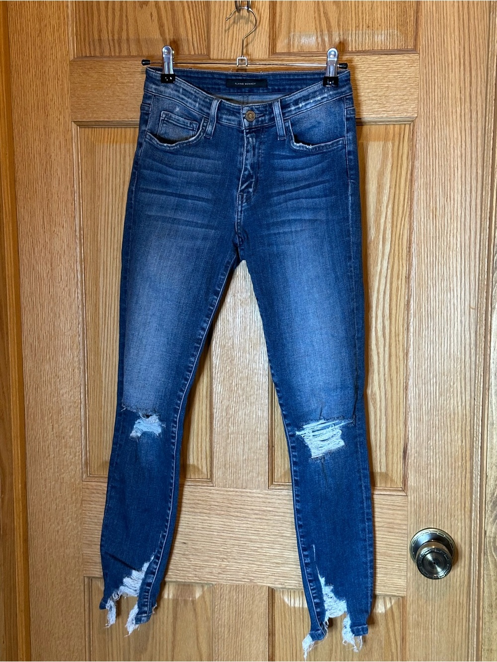 Flying Monkey Mid Rise Ankle Skinny Distressed Jeans Size 26